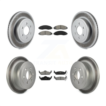 Front Rear Coated Disc Brake Rotors And Semi-Metallic Pads Kit For 2003-2004 Dodge Dakota KGS-100688 by Transit Auto