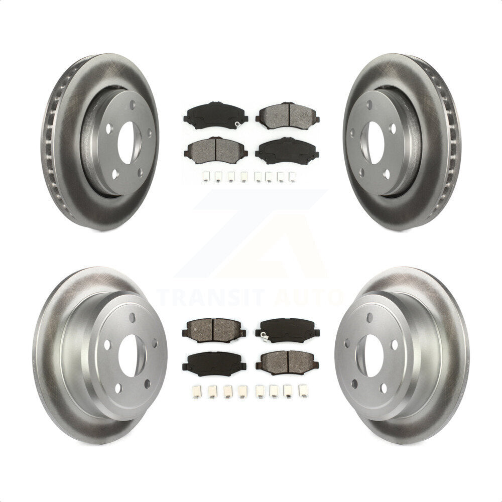 Front Rear Coated Disc Brake Rotors And Semi-Metallic Pads Kit For Jeep Wrangler JK KGS-100707 by Transit Auto