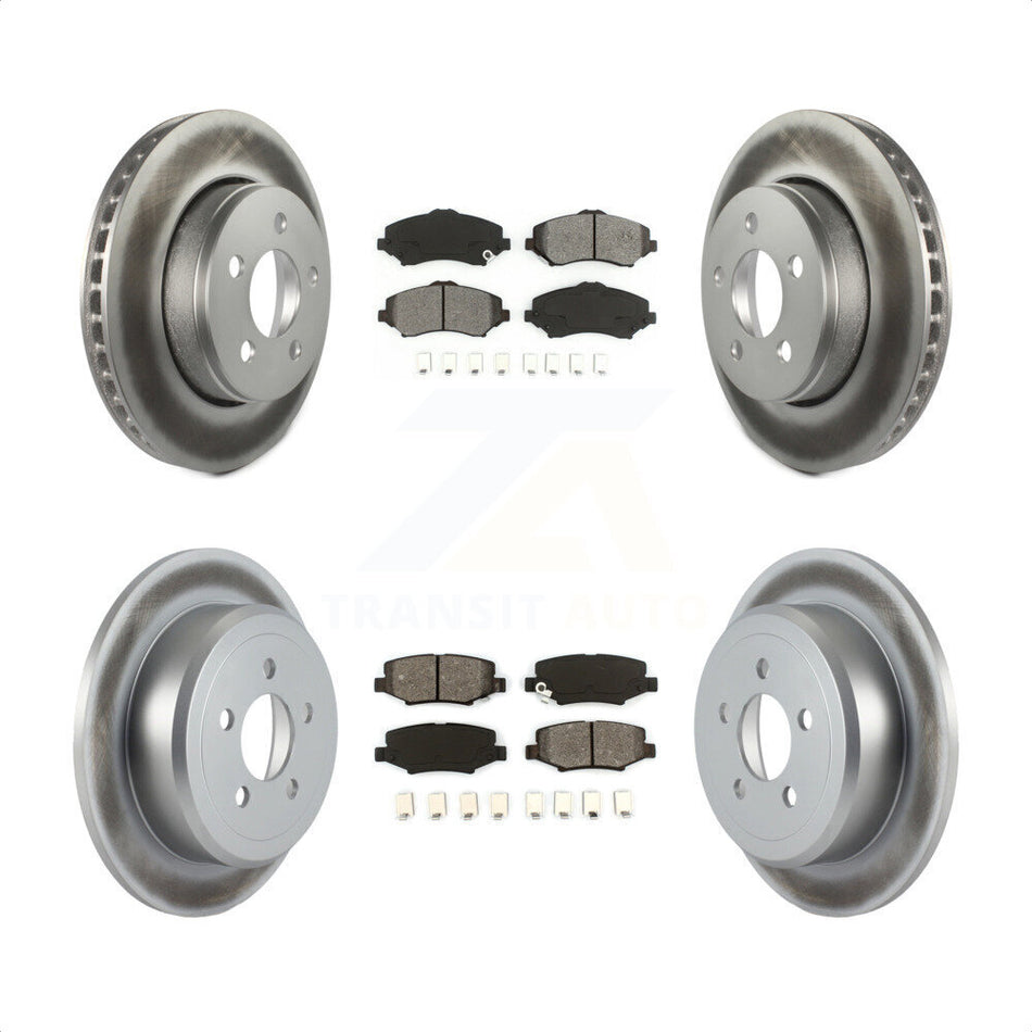 Front Rear Coated Disc Brake Rotors And Semi-Metallic Pads Kit For Jeep Liberty Dodge Nitro KGS-100708 by Transit Auto