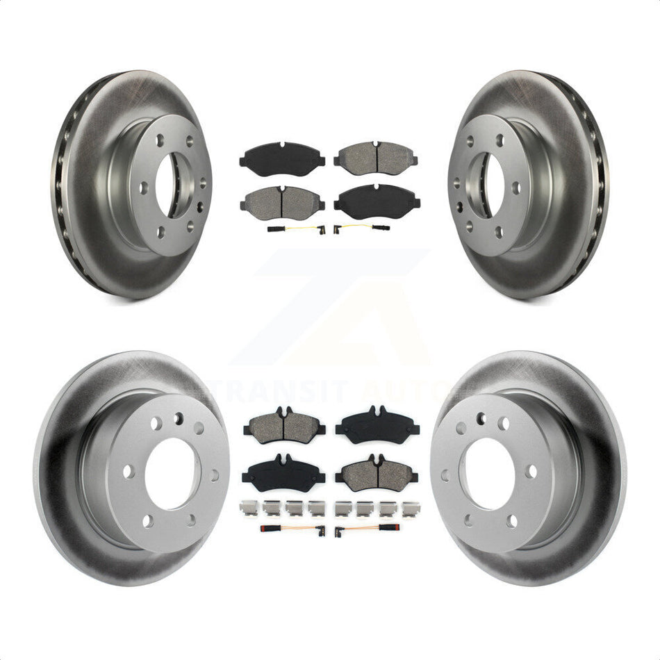 Front Rear Coated Disc Brake Rotors And Semi-Metallic Pads Kit For Sprinter 2500 Mercedes-Benz Freightliner Dodge KGS-100709 by Transit Auto