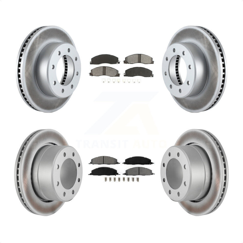 Front Rear Coated Disc Brake Rotors And Semi-Metallic Pads Kit For Ram 2500 3500 1500 Dodge KGS-100715 by Transit Auto