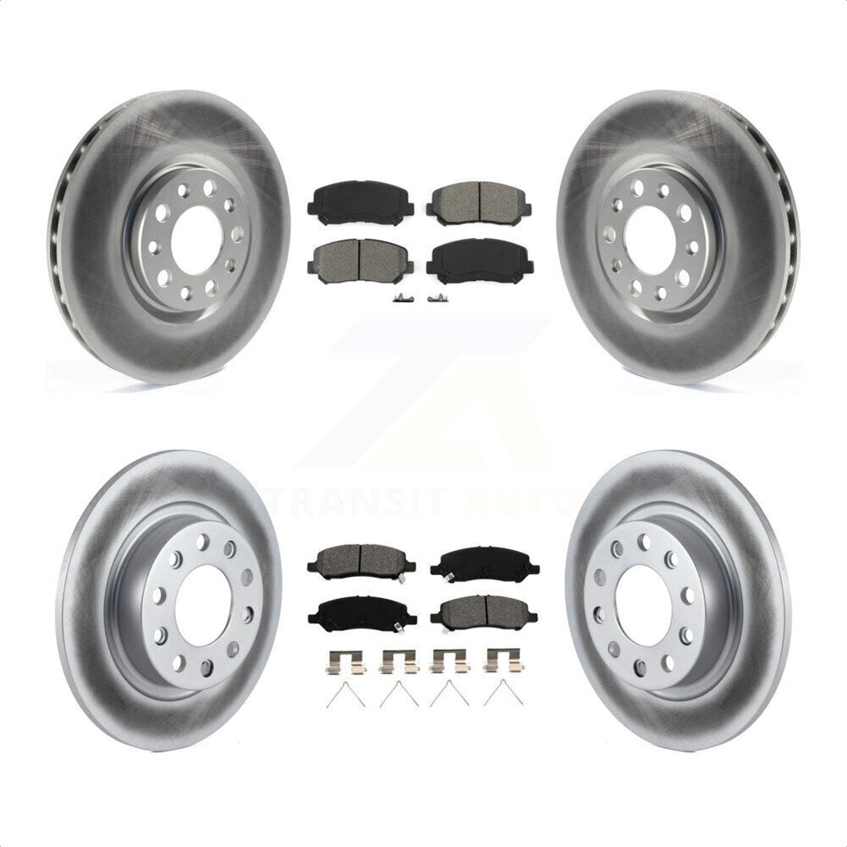 Front Rear Coated Disc Brake Rotors And Semi-Metallic Pads Kit For 2013-2016 Dodge Dart KGS-100721 by Transit Auto