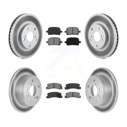 Front Rear Coated Disc Brake Rotors And Semi-Metallic Pads Kit For Toyota Camry Lexus ES300 Solara KGS-100726