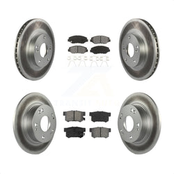 Front Rear Coated Disc Brake Rotors And Semi-Metallic Pads Kit For 2003-2007 Honda Accord 2.4L Excluding Vehicles Built Canadian Market KGS-100761