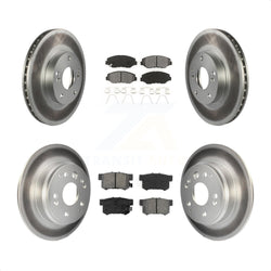 Front Rear Coated Disc Brake Rotors And Semi-Metallic Pads Kit For 2003-2011 Honda Element KGS-100762