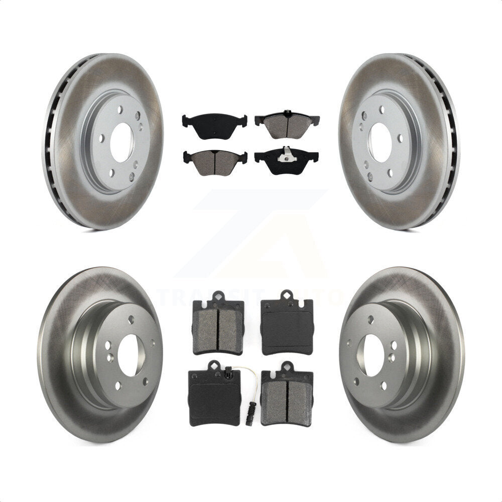 Front Rear Coated Disc Brake Rotors And Semi-Metallic Pads Kit For Mercedes-Benz E320 CLK320 E430 CLK430 KGS-100768 by Transit Auto