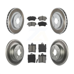 Front Rear Coated Disc Brake Rotors And Semi-Metallic Pads Kit For Mercedes-Benz C240 CLK350 C320 C280 CLK320 C350 KGS-100770