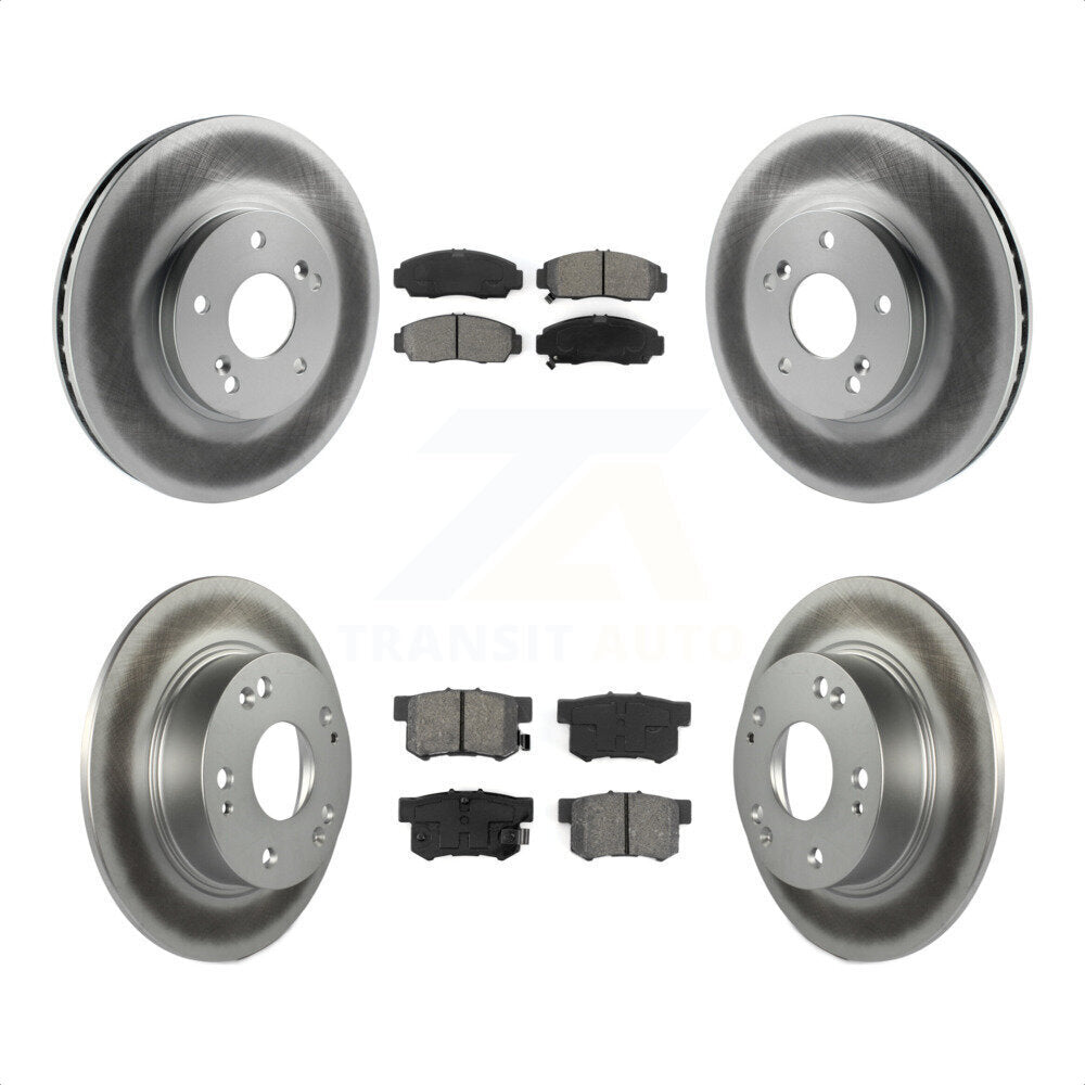 Front Rear Coated Disc Brake Rotors And Semi-Metallic Pads Kit For Honda Accord Acura TSX KGS-100778 by Transit Auto