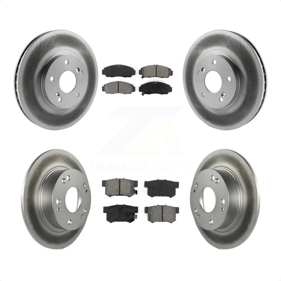 Front Rear Coated Disc Brake Rotors And Semi-Metallic Pads Kit For Honda Accord Acura TSX KGS-100778 by Transit Auto