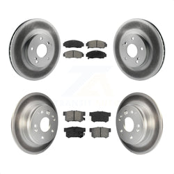 Front Rear Coated Disc Brake Rotors And Semi-Metallic Pads Kit For Acura TL KGS-100779