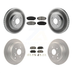Front Rear Coated Disc Brake Rotors And Semi-Metallic Pads Kit For 2002-2004 Honda Odyssey KGS-100782