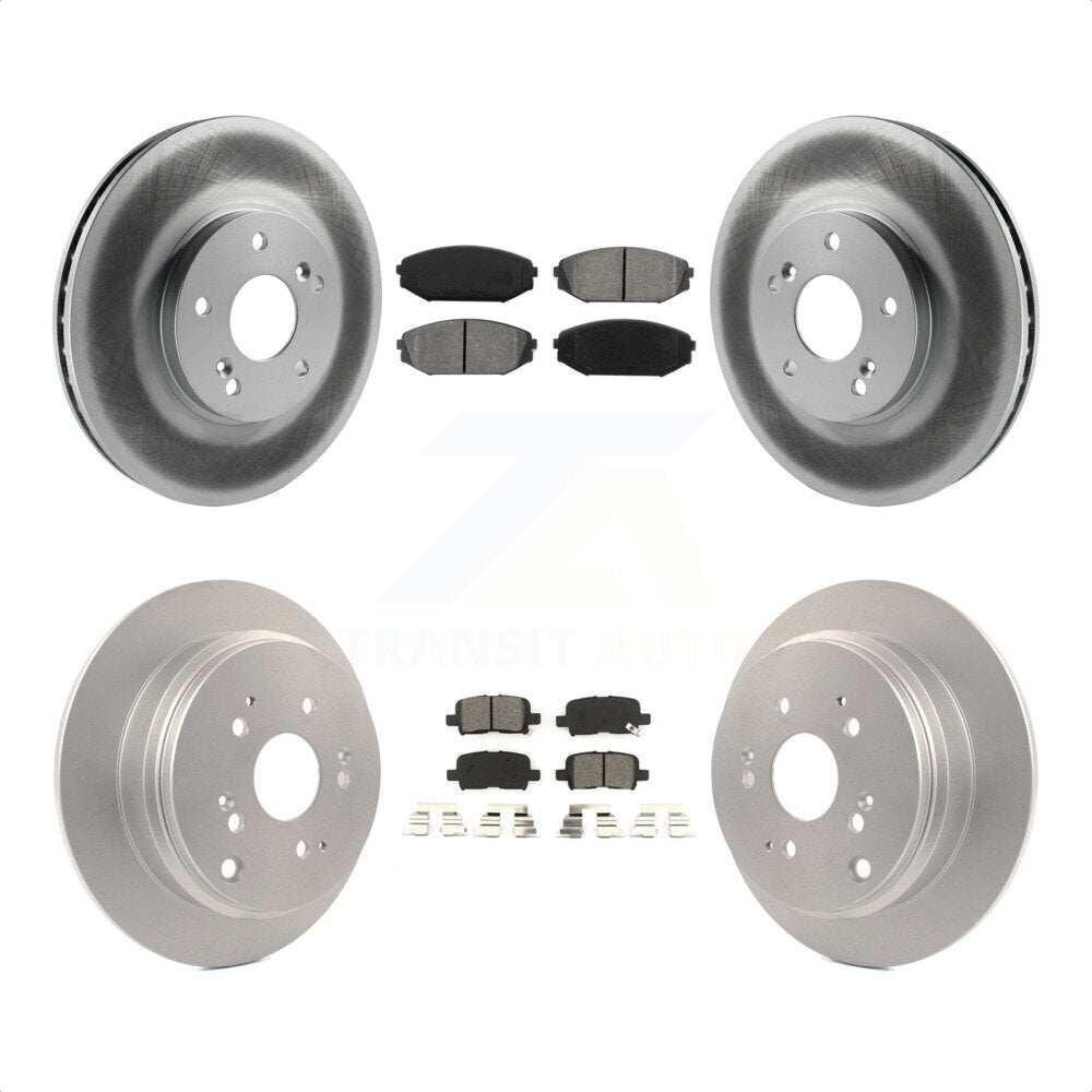 Front Rear Coated Disc Brake Rotors And Semi-Metallic Pads Kit For 2002-2004 Honda Odyssey KGS-100782 by Transit Auto