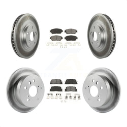 Front Rear Coated Disc Brake Rotors And Semi-Metallic Pads Kit For 2004-2006 Lexus ES330 KGS-100789
