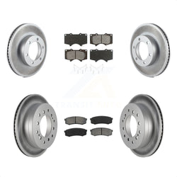 Front Rear Coated Disc Brake Rotors And Semi-Metallic Pads Kit For Toyota Sequoia KGS-100791