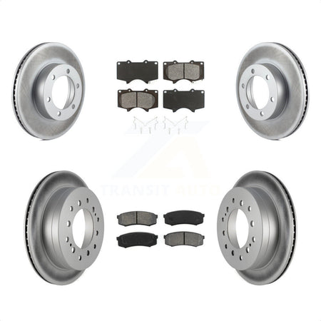 Front Rear Coated Disc Brake Rotors And Semi-Metallic Pads Kit For Toyota Sequoia KGS-100791 by Transit Auto