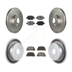 Front Rear Coated Disc Brake Rotors And Semi-Metallic Pads Kit For 2005-2010 Scion tC KGS-100793