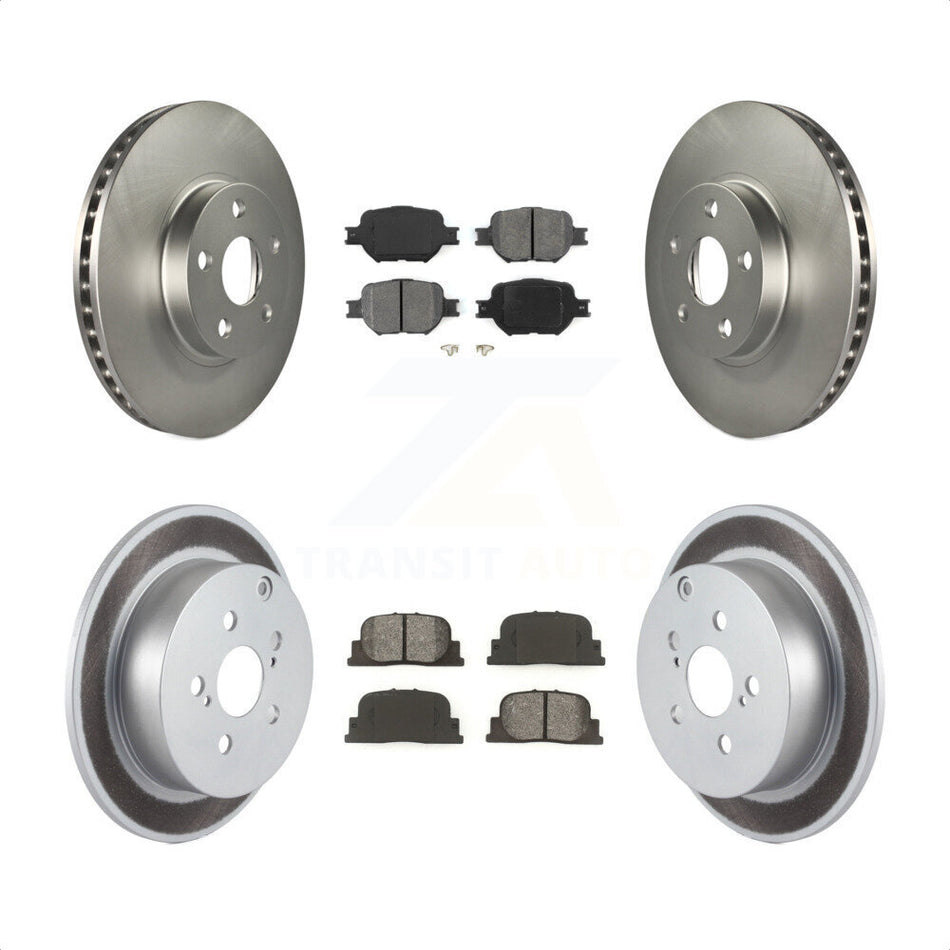 Front Rear Coated Disc Brake Rotors And Semi-Metallic Pads Kit For 2005-2010 Scion tC KGS-100793 by Transit Auto