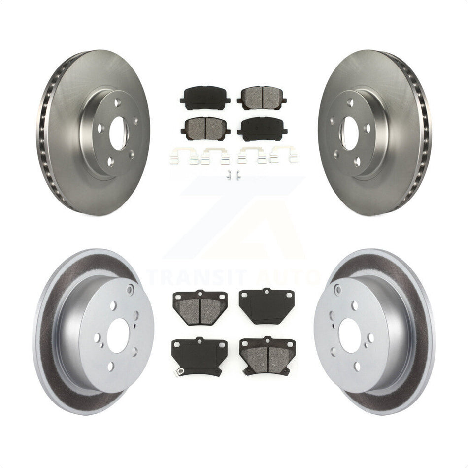 Front Rear Coated Disc Brake Rotors And Semi-Metallic Pads Kit For Toyota Corolla Matrix Pontiac Vibe KGS-100794 by Transit Auto