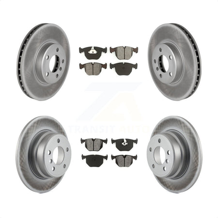 Front Rear Coated Disc Brake Rotors And Semi-Metallic Pads Kit For BMW X5 KGS-100799 by Transit Auto