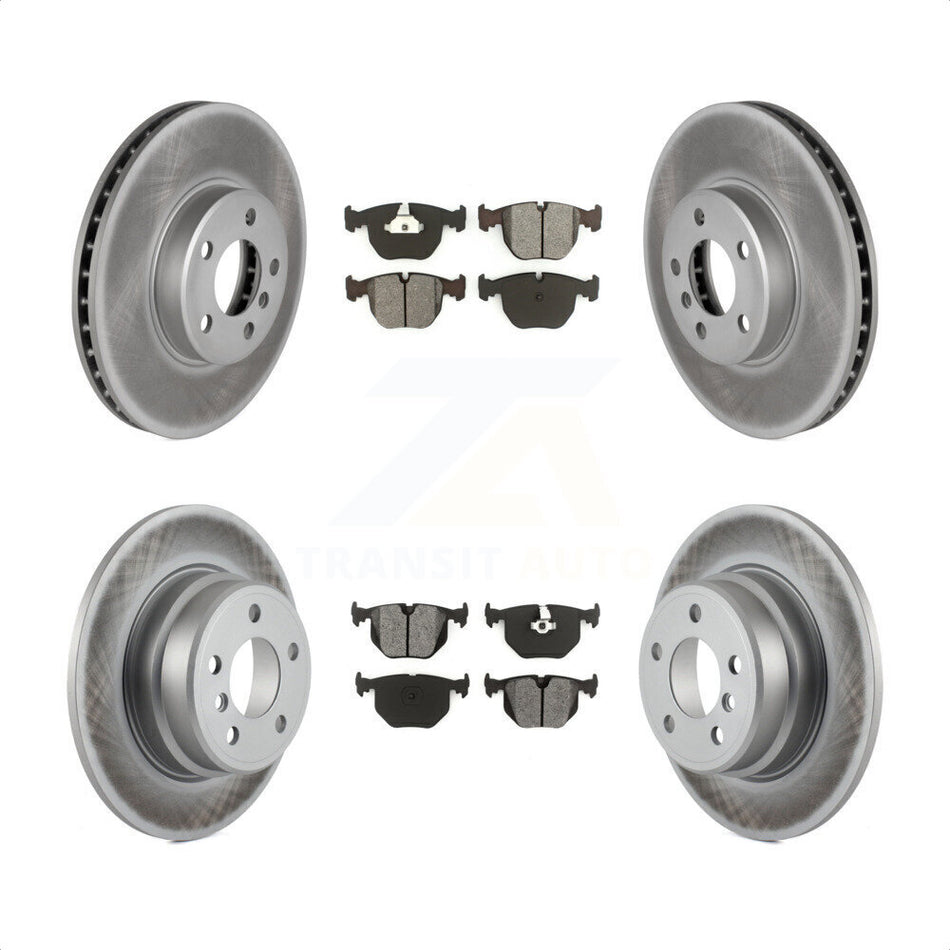 Front Rear Coated Disc Brake Rotors And Semi-Metallic Pads Kit For BMW X5 KGS-100799 by Transit Auto
