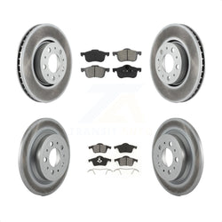 Front Rear Coated Disc Brake Rotors And Semi-Metallic Pads Kit For Volvo S60 V70 XC70 S80 KGS-100801