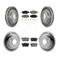 Front Rear Coated Disc Brake Rotors And Semi-Metallic Pads Kit For Honda Civic Acura RSX KGS-100806