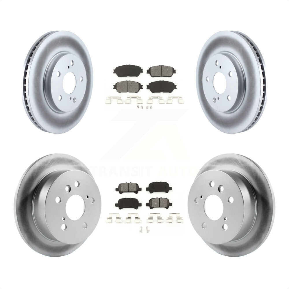 Front Rear Coated Disc Brake Rotors And Semi-Metallic Pads Kit For Toyota Camry Avalon Solara KGS-100812 by Transit Auto