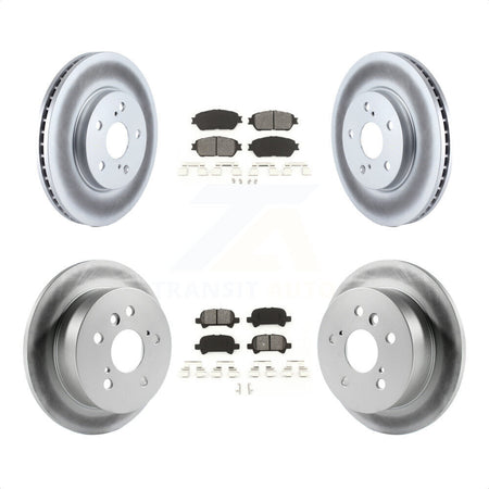 Front Rear Coated Disc Brake Rotors And Semi-Metallic Pads Kit For Toyota Camry Avalon Solara KGS-100812 by Transit Auto