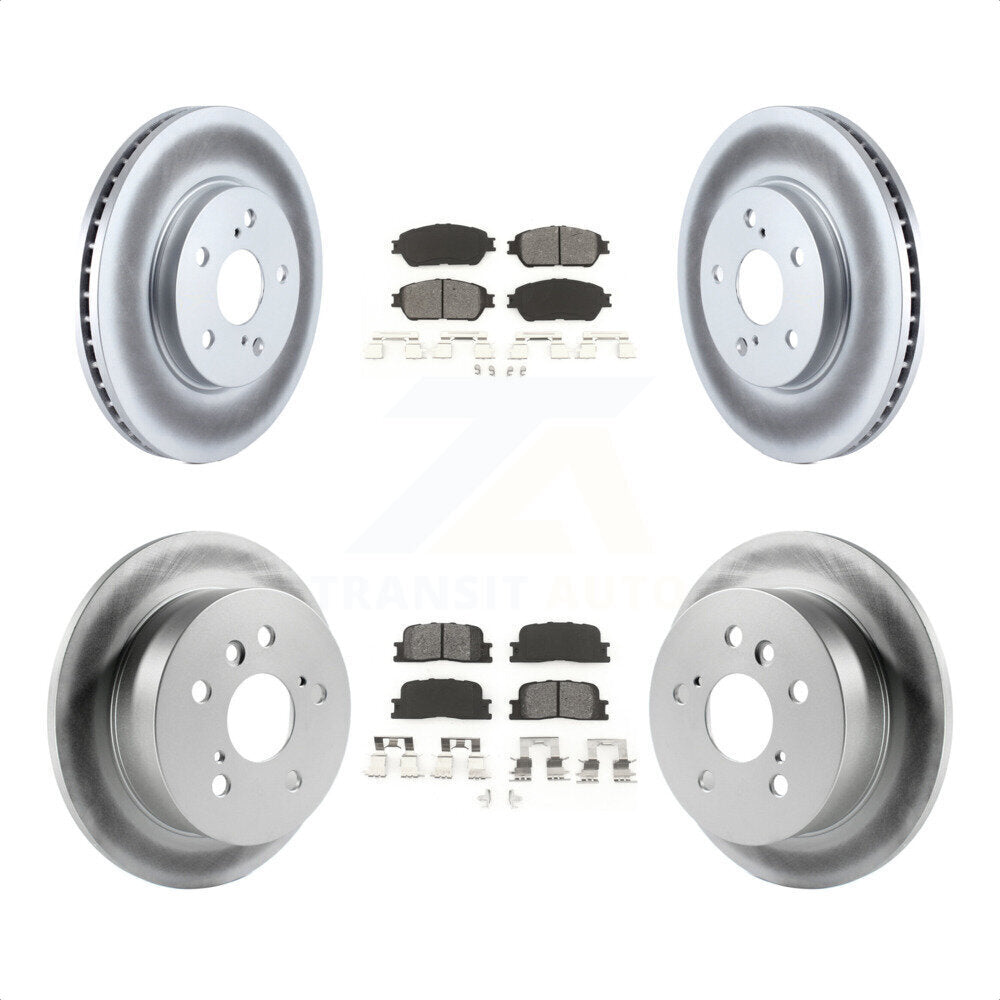 Front Rear Coated Disc Brake Rotors And Semi-Metallic Pads Kit For Toyota Camry Lexus ES300 KGS-100813 by Transit Auto