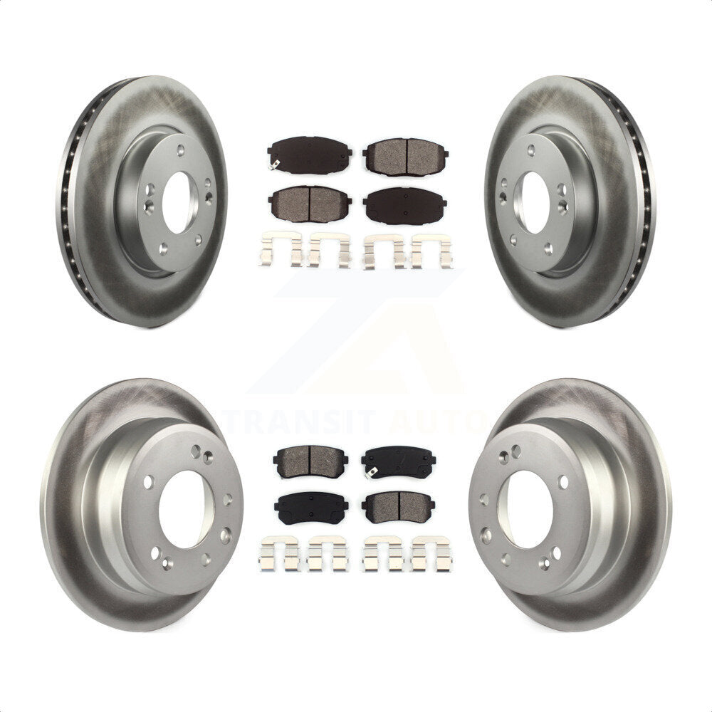 Front Rear Coated Disc Brake Rotors And Semi-Metallic Pads Kit For Hyundai Elantra KGS-100816 by Transit Auto