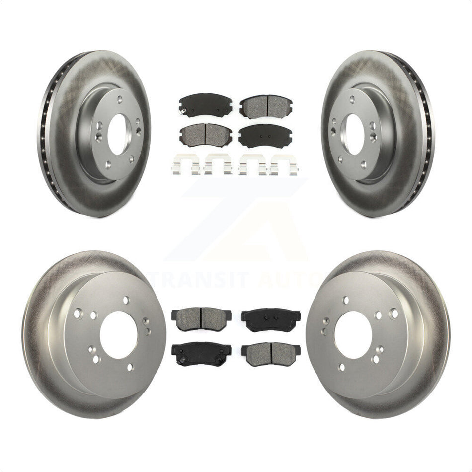 Front Rear Coated Disc Brake Rotors And Semi-Metallic Pads Kit For Kia Sportage Hyundai Tucson KGS-100819 by Transit Auto