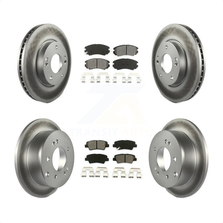 Front Rear Coated Disc Brake Rotors And Semi-Metallic Pads Kit For 2012-2013 Kia Soul KGS-100822 by Transit Auto