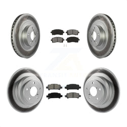 Front Rear Coated Disc Brake Rotors And Semi-Metallic Pads Kit For Subaru Outback Legacy KGS-100842