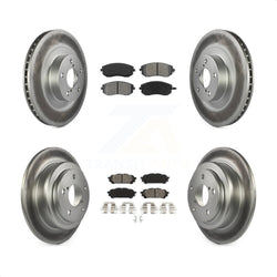 Front Rear Coated Disc Brake Rotors And Semi-Metallic Pads Kit For Subaru Forester Impreza Saab 9-2X KGS-100843
