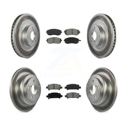 Front Rear Coated Disc Brake Rotors And Semi-Metallic Pads Kit For 2003-2003 Subaru Forester Impreza KGS-100844