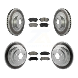 Front Rear Coated Disc Brake Rotors And Semi-Metallic Pads Kit For Subaru Outback Legacy Baja KGS-100845