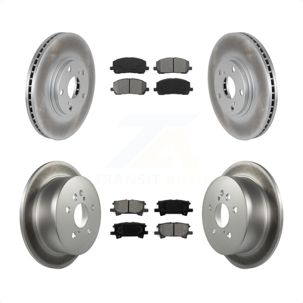 Front Rear Coated Disc Brake Rotors And Semi-Metallic Pads Kit For Toyota Highlander KGS-100850 by Transit Auto