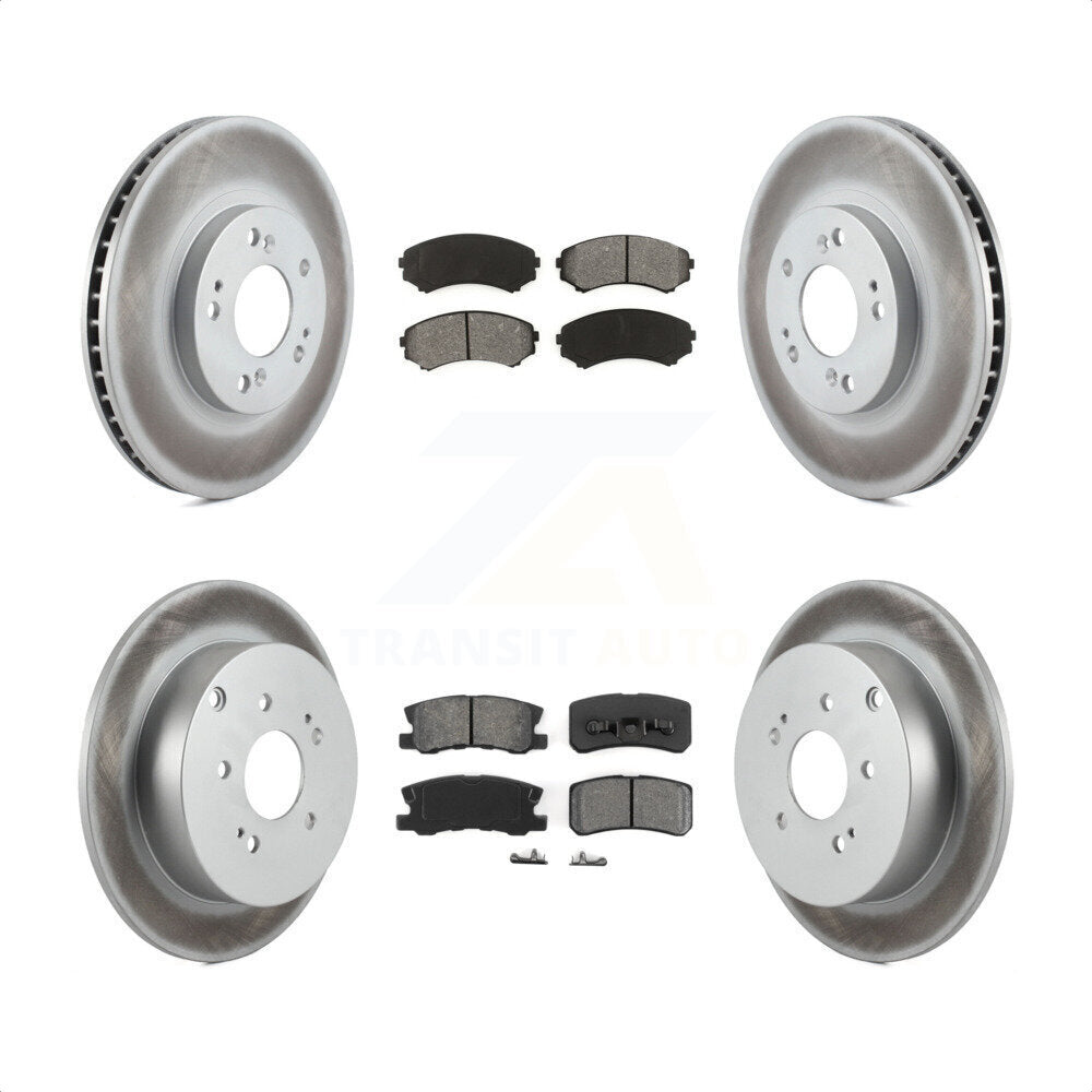 Front Rear Coated Disc Brake Rotors And Semi-Metallic Pads Kit For Mitsubishi Endeavor KGS-100854 by Transit Auto