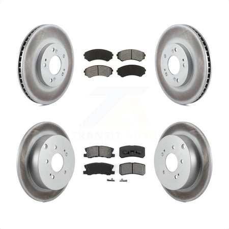 Front Rear Coated Disc Brake Rotors And Semi-Metallic Pads Kit For Mitsubishi Endeavor KGS-100854 by Transit Auto