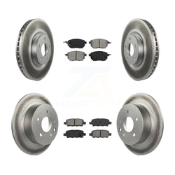 Front Rear Coated Disc Brake Rotors And Semi-Metallic Pads Kit For Nissan Altima Maxima KGS-100856