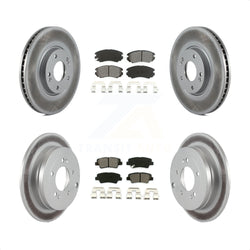 Front Rear Coated Disc Brake Rotors And Semi-Metallic Pads Kit For 2007-2009 Kia Amanti KGS-100861