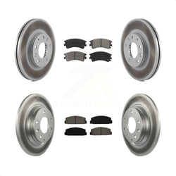 Front Rear Coated Disc Brake Rotors And Semi-Metallic Pads Kit For 2003-2005 Mazda 6 KGS-100867