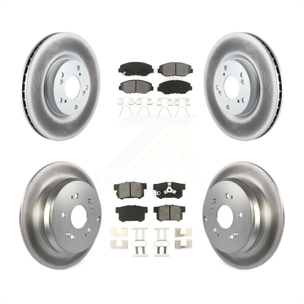 Front Rear Coated Disc Brake Rotors And Semi-Metallic Pads Kit For 2005-2006 Honda CR-V KGS-100878 by Transit Auto