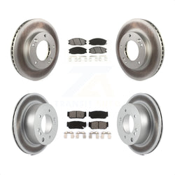 Front Rear Coated Disc Brake Rotors And Semi-Metallic Pads Kit For 2003-2006 Kia Sorento KGS-100882