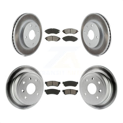 Front Rear Coated Disc Brake Rotors And Semi-Metallic Pads Kit For Suzuki Forenza Reno Chevrolet Optra KGS-100884
