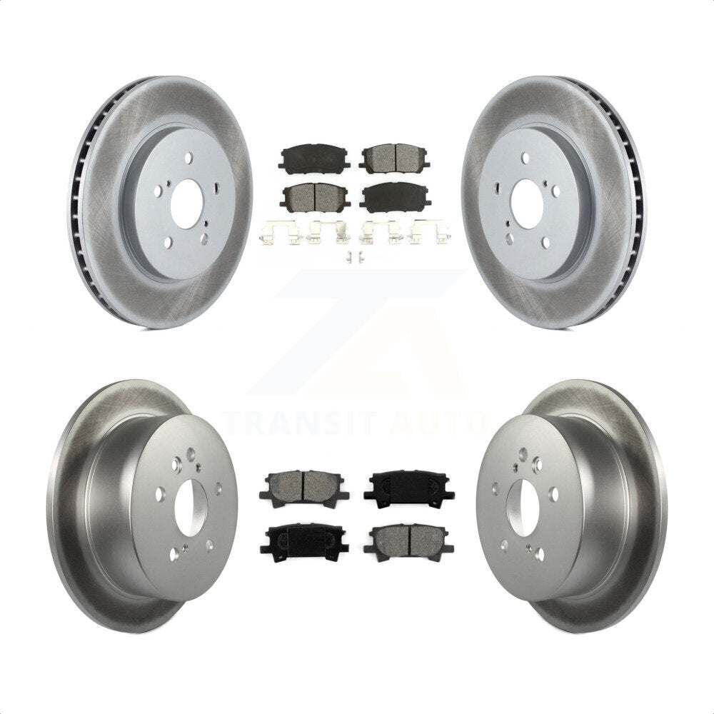 Front Rear Coated Disc Brake Rotors And Semi-Metallic Pads Kit For Lexus Toyota Highlander RX350 RX330 RX400h KGS-100886 by Transit Auto