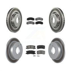 Front Rear Coated Disc Brake Rotors And Semi-Metallic Pads Kit For 2009 Mitsubishi Lancer Ralliart To 03 09 KGS-100888