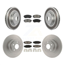 Front Rear Coated Disc Brake Rotors And Semi-Metallic Pads Kit For Subaru Legacy KGS-100893