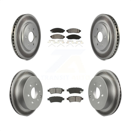 Front Rear Coated Disc Brake Rotors And Semi-Metallic Pads Kit For 2006-2007 Nissan Xterra KGS-100897 by Transit Auto