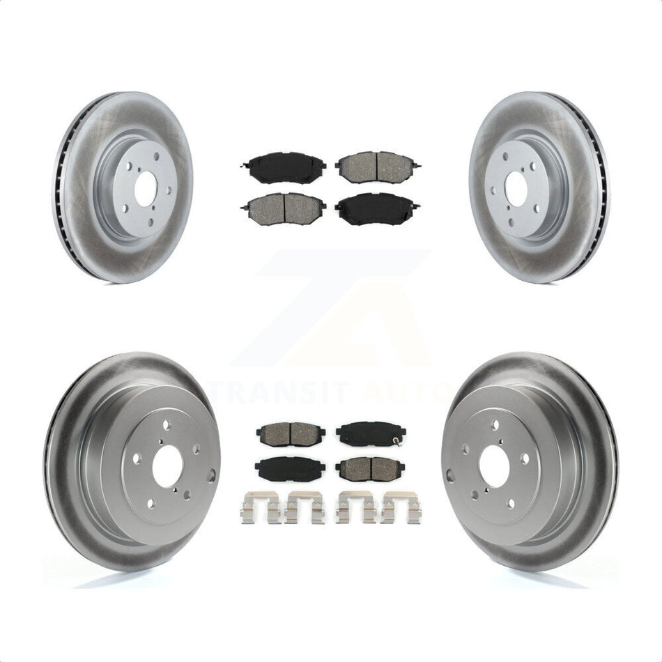 Front Rear Coated Disc Brake Rotors And Semi-Metallic Pads Kit For Subaru Tribeca B9 KGS-100900 by Transit Auto